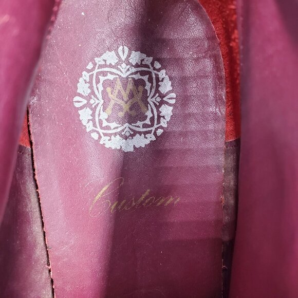 Mezlan Spain Antiqued Brown Gloss Leather Chukka Boots Mens 12 Dress Ankle Shoes - Picture 10 of 13